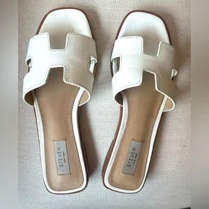 Steve Madden Hadyn White Leather Sandal